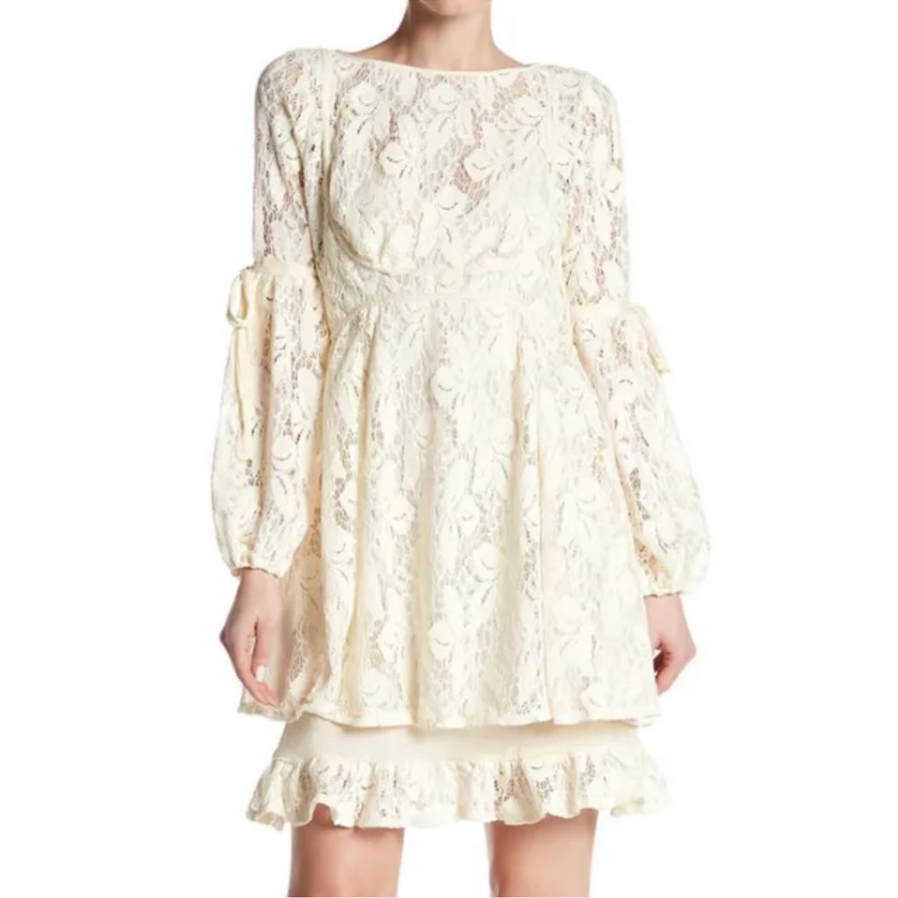 NWT Free People Poet Sleeve Ivory Lace Dress size Small